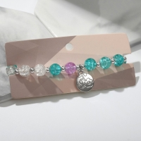 Браслет «Радость» монетка, цвет бело-голубой, d=7 Браслет «Радость» монетка, цвет бело-голубой, d=7