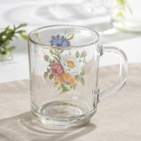 Кружка стеклянная &laquo;Букетик&raquo;, 200 мл, рисунок МИКС