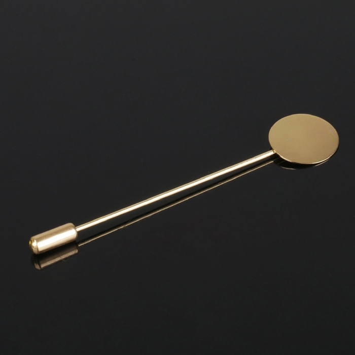 Основа &laquo;Брошь-игла&raquo; L= 7,5 см, площадка 1,5 см (набор 5 шт.), цвет золото