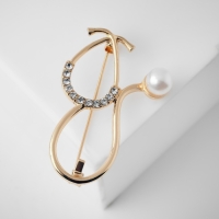 Брошь &laquo;Стетоскоп&raquo;, цвет белый в золоте