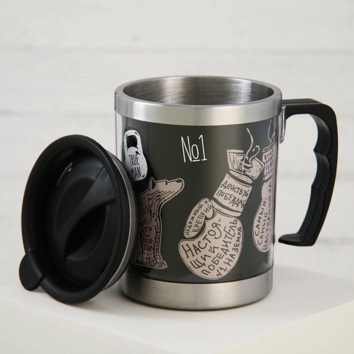 Термокружка &laquo;Крепкий чай настоящего мужика&raquo;, 400 мл, сохраняет тепло 2 ч