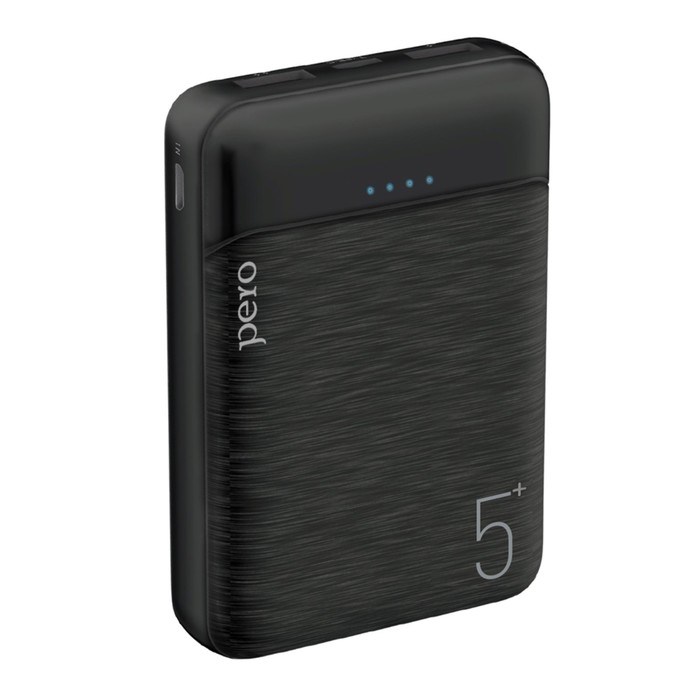 Внешний аккумулятор PERO PB01, 5000 мАч, 2 USB, 2.1 А, индикатор, черный Внешний аккумулятор PERO PB01, 5000 мАч, 2 USB, 2.1 А, индикатор, черный