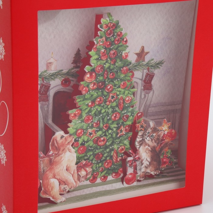 Подарочная коробка новогодняя складная с 3D эффектом &laquo;Чудо обязательно случится&raquo;, 18 х 14 х 23 см, Новый год