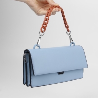 Цепочка для сумки, с карабинами, пластиковая, 23 × 17 мм, 30 см, цвет терракотовый/серебряный Цепочка для сумки, с карабинами, пластиковая, 23 × 17 мм, 30 см, цвет терракотовый/серебряный