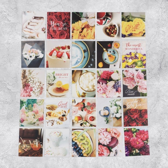 Наклейки-стикеры, набор,&laquo;Цветы&raquo;, 6 х 7 см, 50 шт