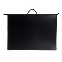 Папка для чертежей и рисунков А2, 650 х 480 х 50 мм, с ручками, пластиковая, молния сверху, Оникс, ПР 2-8, 0.9 мм, карман, "Чёрный"