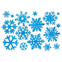 Набор снежинок для декора, счётный материал, цвет голубой Набор снежинок для декора, счётный материал, цвет голубой