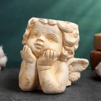 Подсвечник "Молящийся ангел" 10х11,5х11см, позолота