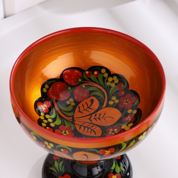 Конфетница,  14&times;14 см, хохлома