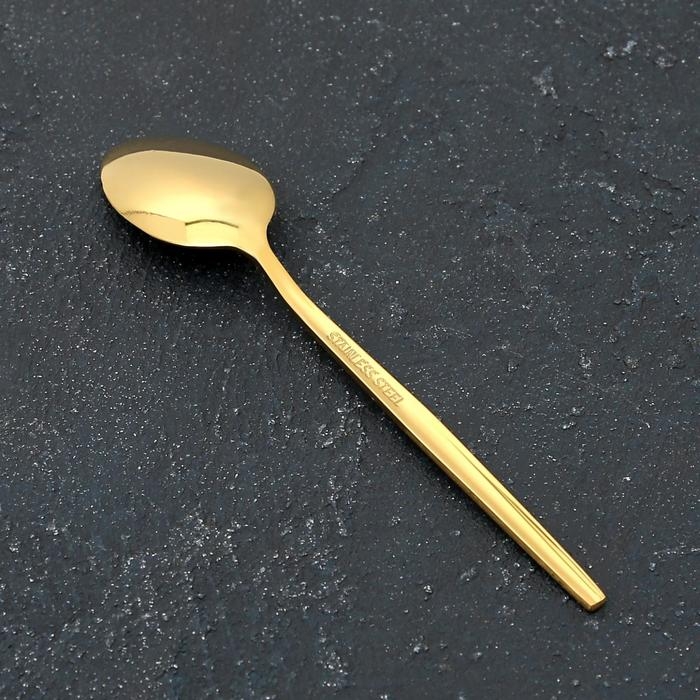 Ложка чайная из нержавеющей стали Magistro &laquo;Блинк&raquo;, длина 14,5 см, цвет золотой