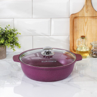 Кастрюля-жаровня Trendy style, 3 л, d=26 см, h=8.5 см, антипригарное покрытие, цвет фиолетовый Кастрюля-жаровня Trendy style, 3 л, d=26 см, h=8.5 см, антипригарное покрытие, цвет фиолетовый