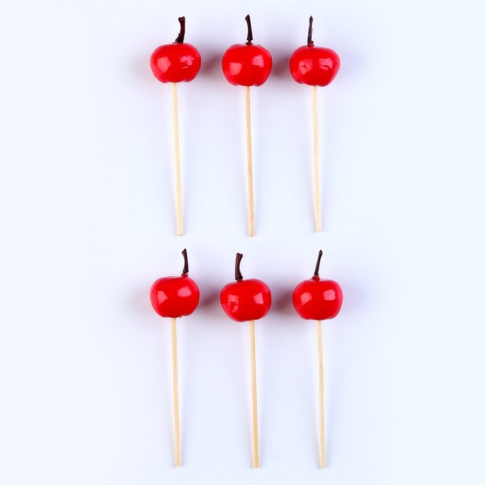 Шпажки &laquo;Яблочки&raquo;, красные, в наборе 6 штук