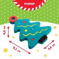 Новогодний прорезыватель для зубов &laquo;Ёлочка&raquo;, с держателем, цвет зелёный