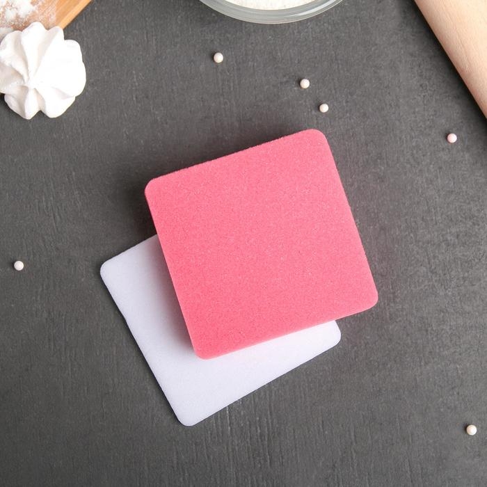 Набор матов для моделирования и сушки цветов из мастики, 9,5&times;9,5&times;1,5 см, 2 шт, цвет белый, розовый