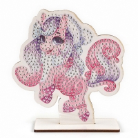 Алмазная мозаика для детей на деревянной фигурке «Единорожка», 10 х 10 см, новогодний набор для творчества Алмазная мозаика для детей на деревянной фигурке «Единорожка», 10 х 10 см, новогодний набор для творчества