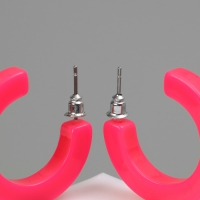 Серьги-кольца &laquo;Дуга&raquo;, цвет розовый, d=3 см