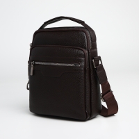 Сумка мужская через плечо TEXTURA, 3 наружных кармана, цвет коричневый Сумка мужская через плечо TEXTURA, 3 наружных кармана, цвет коричневый