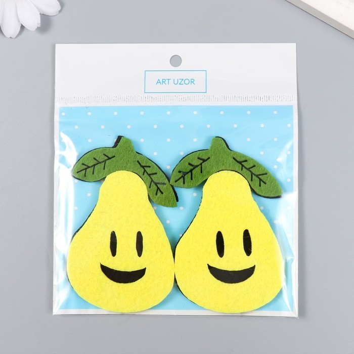 Декор для творчества войлок "Весёлые груши" набор 2 шт 5,5х8,5 см