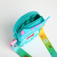 Сумка детская для девочки на молнии, цвет бирюзовый