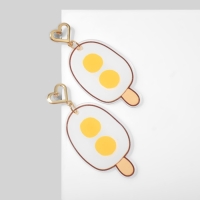 Серьги пластик &laquo;Яичница&raquo;, цветные в золоте