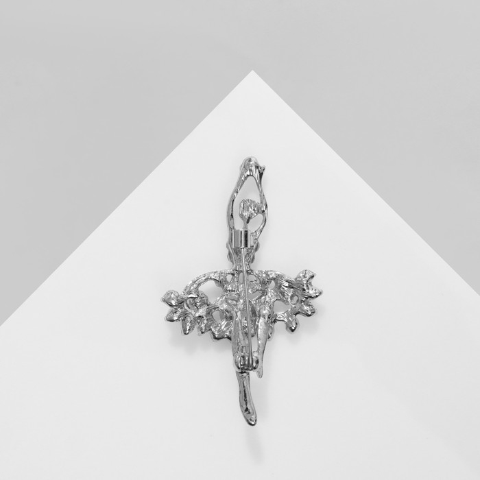 Брошь &laquo;Балерина&raquo; ан лер, цвет белый в серебре