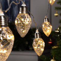 Гирлянда &laquo;Нить&raquo; 3 м с насадками &laquo;Лампочки шишки&raquo;, IP20, прозрачная нить, 80 LED, свечение тёплое белое, 8 режимов, 220 В