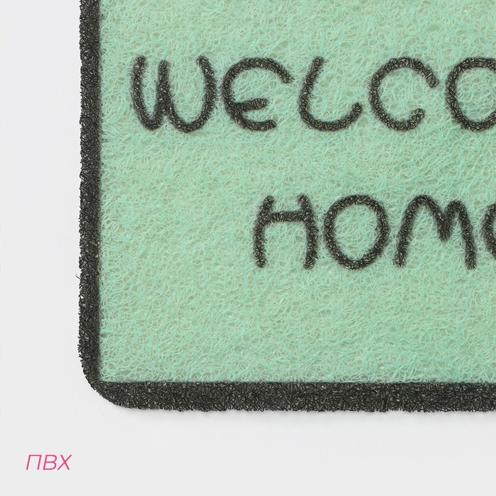 Коврик придверный грязезащитный Доляна &laquo;Корги&raquo;, 40&times;60 см, цвет зелёный