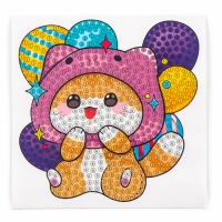 Алмазная мозаика наклейка для детей &laquo;Котенок&raquo;, 9 х 9 см, набор для творчества