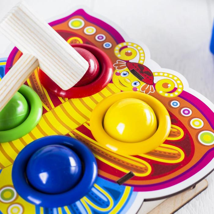 Стучалка-сортер &laquo;Бабочка&raquo;, с молотком, МИКС