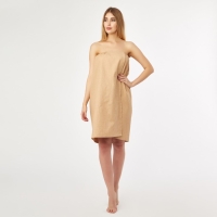 Полотенце вафельное для бани «Экономь и Я» (парео женское), 80х144 см, цвет бежевый Полотенце вафельное для бани «Экономь и Я» (парео женское), 80х144 см, цвет бежевый