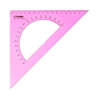 Треугольник c транспортиром 16 см Стамм Neon Cristal, 45°, пластиковый, прозрачный, неоновые цвета, европодвес, микс Треугольник c транспортиром 16 см Стамм Neon Cristal, 45°, пластиковый, прозрачный, неоновые цвета, европодвес, микс