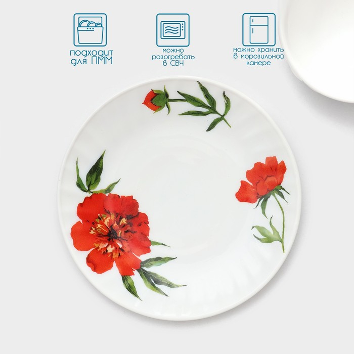 Сервиз столовый &laquo;Бархатная роза&raquo;, 37 предметов, стеклокерамика