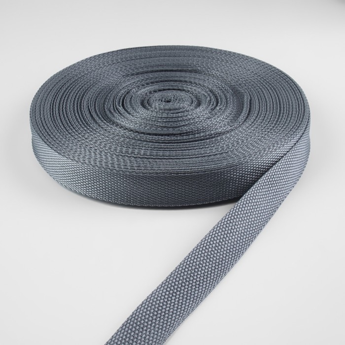 Стропа ременная, 25 мм, 50 &plusmn; 1 м, плотность 10,2 гр/м, цвет серый №19
