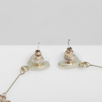 Серьги эмаль &laquo;Котики&raquo; любовь, сердечки, цвет бело-красный в золоте