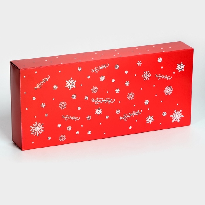 Новый год. Коробка под 10 конфет Новый год. Коробка под 10 конфет "Снежинки", 9,8 х 22 х 3,5 см, кондитерская упаковка