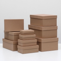Набор коробок 10 в 1 "Крафт однотонный", 32,5 х 20 х 12,5 -12 х 7 х 4 см Набор коробок 10 в 1 "Крафт однотонный", 32,5 х 20 х 12,5 -12 х 7 х 4 см