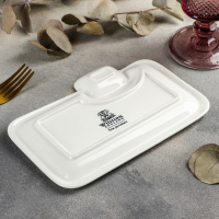 Блюдо фарфоровое прямоугольное с соусником Wilmax Teona, 20&times;12 см, цвет белый