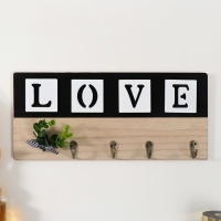 Крючки декоративные дерево "Любовь. Эвкалипт с бантиком" 35,7х16 см Крючки декоративные дерево "Любовь. Эвкалипт с бантиком" 35,7х16 см