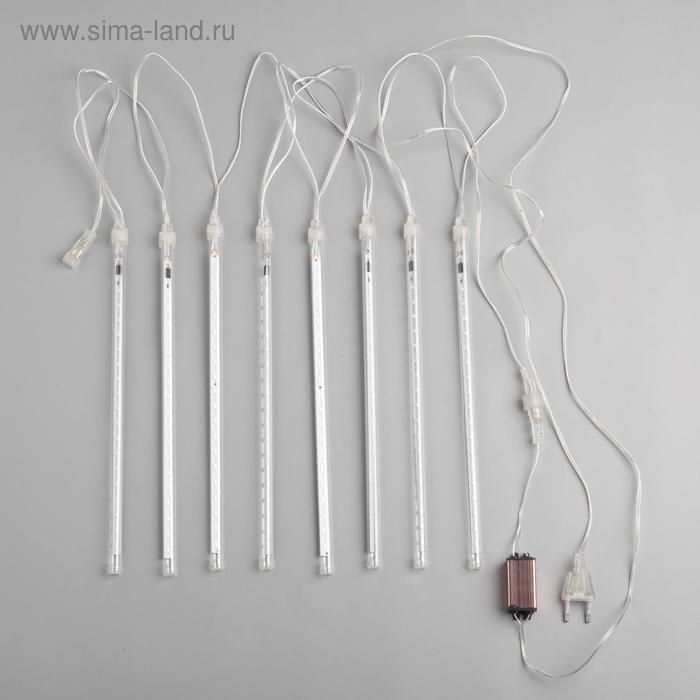 Гирлянда &laquo;Сосульки&raquo; 2.5 &times; 0.3 м, IP65, прозрачная нить, 192 LED, свечение зелёное с эффектом стекания, 12 В