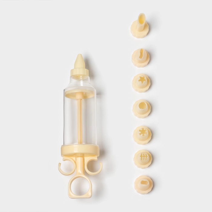 Шприц кондитерский Доляна &laquo;Cластёна&raquo;, 8 насадок, 17&times;5&times;5 см, цвет МИКС