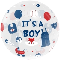 Шар полимерный с клапаном 18'' Deco Bubble, &laquo;Это мальчик&raquo;, прозрачный, кристалл, 1 шт. в уп.