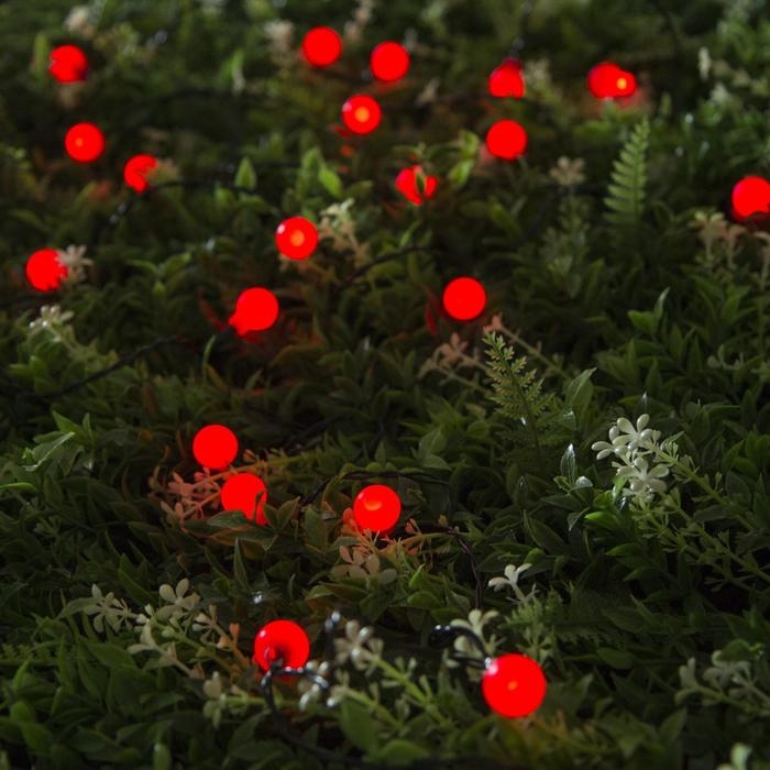 Гирлянда «Нить» 4.5 м с насадками «Шарики», IP44, тёмная нить, 30 LED, свечение красное, 2 режима, солнечная батарея Гирлянда «Нить» 4.5 м с насадками «Шарики», IP44, тёмная нить, 30 LED, свечение красное, 2 режима, солнечная батарея
