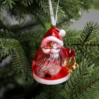 Ёлочная игрушка &laquo;Дед Мороз&raquo;, 8 см, от батареек, свечение мульти (RGB)