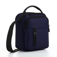 Сумка мужская на молниях, 3 наружных кармана, цвет синий Сумка мужская на молниях, 3 наружных кармана, цвет синий