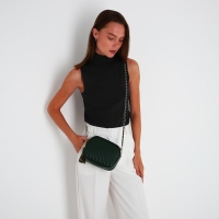 Сумка кросс-боди на молнии, цвет зелёный