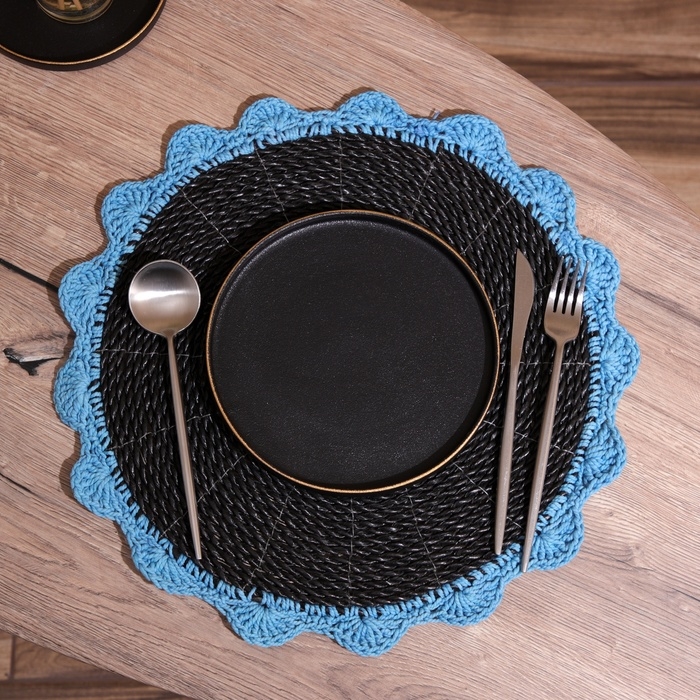 Коврик плетёный круглый 38 см