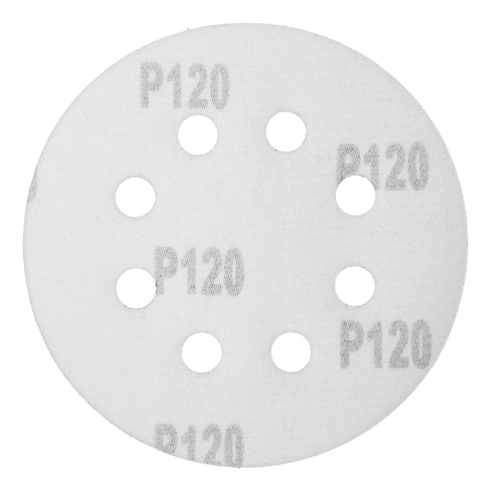 Круг абразивный шлифовальный под "липучку" ТУНДРА, перфорированный, 125 мм, Р120, 10 шт.