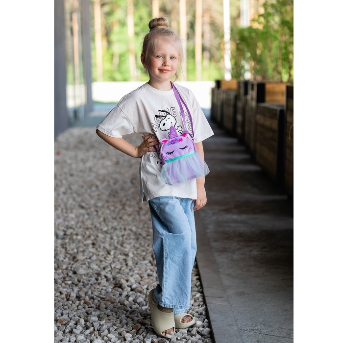 Сумка детская для девочки с фатином "Единорог"