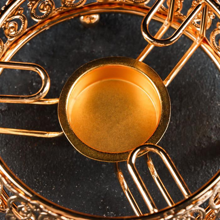 Подставка-подогрев для чайника, 13&times;13&times;6 см, цвет золотой