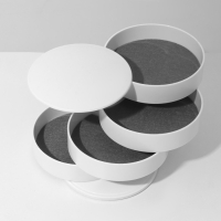 Подставка универсальная "Шкатулка" круглая, 4 секции, 10*10*10см, цвет белый Подставка универсальная "Шкатулка" круглая, 4 секции, 10*10*10см, цвет белый